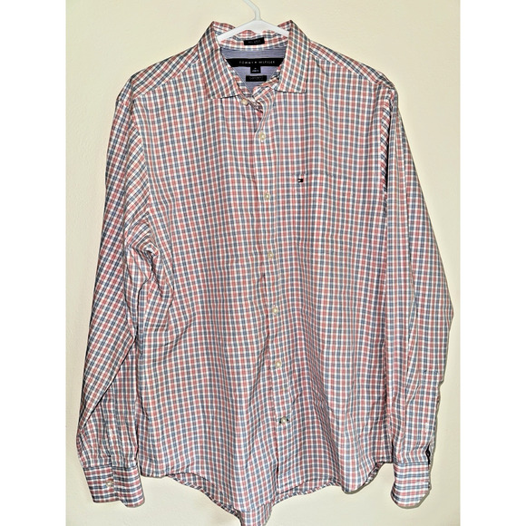 Tommy Hilfiger Men’s M 80’s 2-Ply Plaid Long Sleeve Button Shirt Classic Preppy - Picture 1 of 14